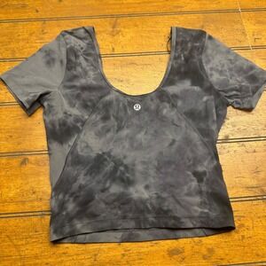 Lululemon Align Short Sleeve Cropped TIE DYE Top Women's Size 4
